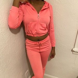 Pink Stacked Jogging suit